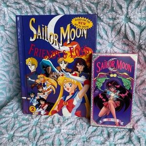 Vintage Sailor Moon VHS & Hardcover book lot